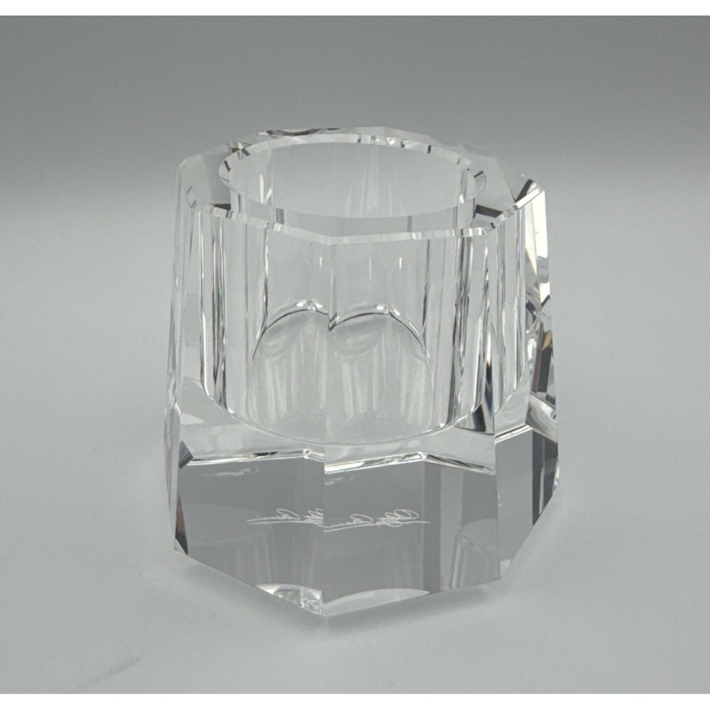 Oleg Cassini Crystal Votive Candle Holder  Single One Beautiful Signed on Bottom